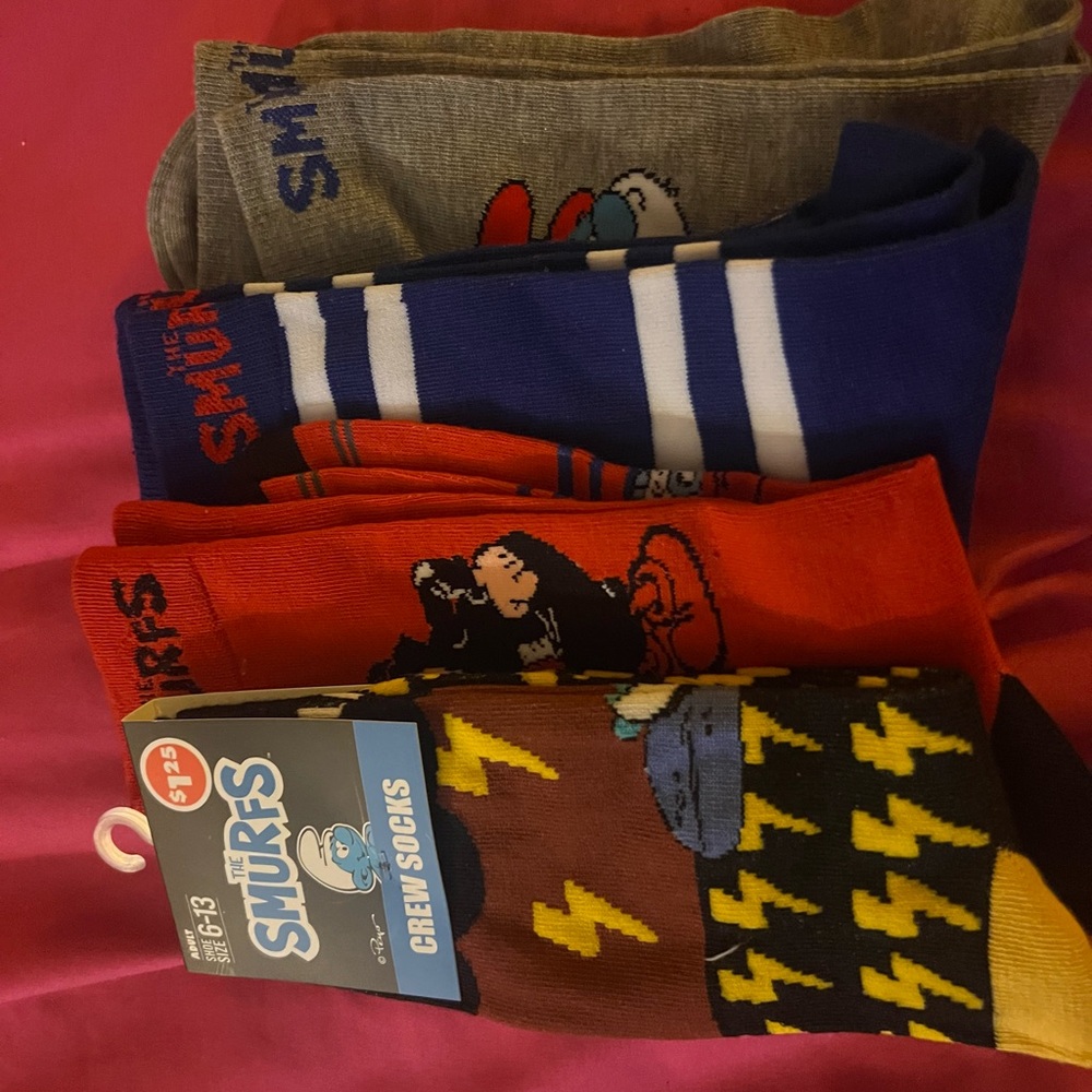 Smurfs Themed Crew Socks Set